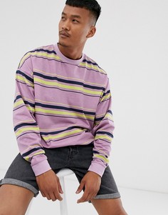 Oversize-лонгслив в полоску ASOS DESIGN-Фиолетовый