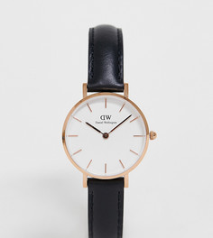 Часы с корпусов цвета розового золота и черным ремешком Daniel Wellington Petite Sheffield - 28 мм-Коричневый