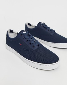 Темно-синие сетчатые кеды с логотипом-флагом Tommy Hilfiger-Темно-синий
