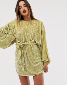 Платье мини с пайетками ASOS EDITION-Зеленый