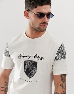 Футболка с монограммой \ninety eight\" белого цвета River Island-Белый