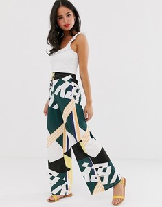 Широкие брюки с принтом ASOS DESIGN-Мульти