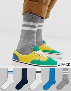 Набор из 5 пар разноцветных спортивных носков ASOS DESIGN - Скидка-Мульти