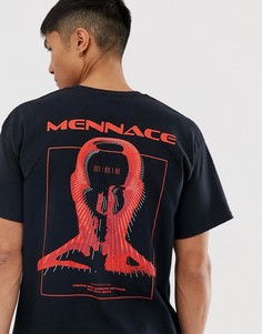 Черная футболка с принтом на спине Mennace-Черный