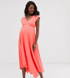 Эксклюзивное плиссированное платье миди ASOS DESIGN Maternity-Зеленый