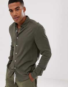 Рубашка классического кроя из вискозы цвета хаки ASOS DESIGN-Зеленый