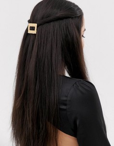 Золотистая фактурная заколка для волос прямоугольной формы ASOS DESIGN-Золотой