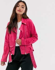 Байкерская куртка из искусственной замши Glamorous-Розовый