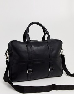 Черная сумка-сэтчел с металлическими кольцами ASOS DESIGN-Черный