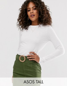 Белый лонгслив из органического хлопка с круглым вырезом ASOS DESIGN Tall - ultimate