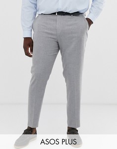 Серые фактурные брюки скинни ASOS DESIGN Plus Wedding-Серый