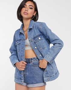 Выбеленная синяя джинсовая куртка ASOS DESIGN-Синий