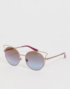 Солнцезащитные очки \кошачий глаз\" с розовыми стеклами с эффектом омбре Vogue-Мульти