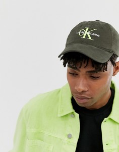 Бейсболка хаки с логотипом Calvin Klein Jeans-Зеленый