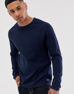 Джемпер с круглым вырезом и рукавами реглан Jack & Jones Essentials-Темно-синий