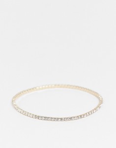 Золотистый эластичный браслет с кристаллами ASOS DESIGN-Золотой