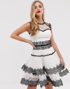 Короткое приталенное платье Bronx & Banco - Alexa-Белый
