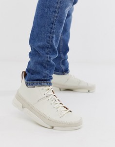 Белые кожаные кроссовки Clarks Originals Trigenic Flex-Белый