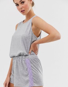 Шорты с кружевной отделкой ASOS DESIGN-Серый