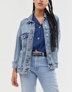 Кожаный ремень с логотипом на пряжке Levis-Черный Levis®