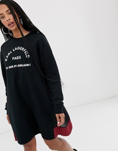 Трикотажное платье Karl Lagerfeld rue st guillaume-Черный