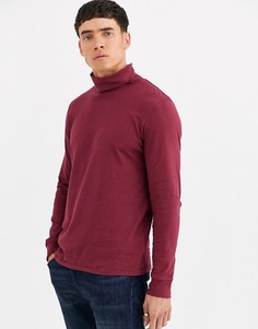 Красный джемпер из органического хлопка с отворачивающимся воротником Threadbare