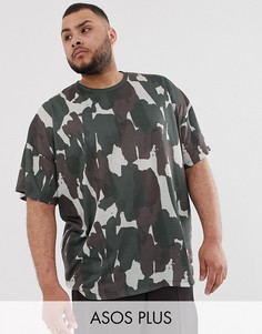 Oversize-футболка с камуфляжным принтом ASOS DESIGN Plus-Мульти