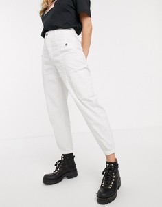 Брюки карго в стиле милитари Bershka-Белый