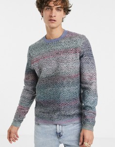 Трикотажный джемпер с шевронным узором ASOS DESIGN-Мульти