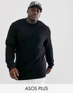 Черный удлиненный свитшот ASOS DESIGN Plus