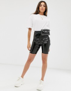 Виниловые шорты-леггинсы ASOS DESIGN-Черный