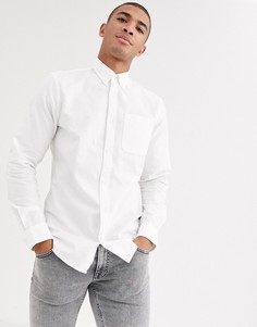 Оксфордская рубашка с логотипом на груди Jack & Jones Essentials-Белый