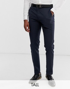 Темно-синие узкие брюки Burton Menswear Big & Tall-Темно-синий