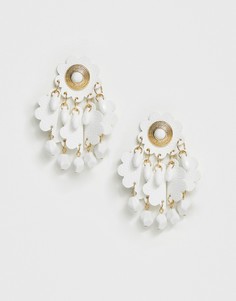 Золотистые серьги из искусственной кожи с бусинами ASOS DESIGN-Золотой