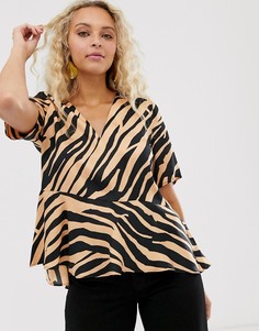 Блузка с тигровым принтом In Wear Turlington-Коричневый