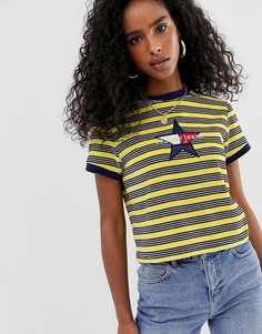 Укороченная футболка в полоску с логотипом Tommy Jeans summer heritage-Мульти