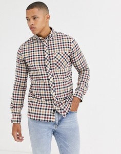 Светло-бежевая рубашка в клетку Burton Menswear-Светло-бежевый