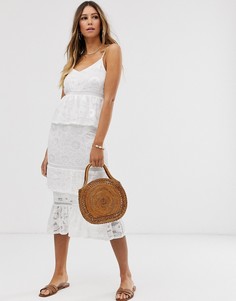 Ярусное платье на бретельках Vila-Белый