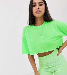 Укороченная футболка с необработанным краем ASOS DESIGN Petite-Зеленый