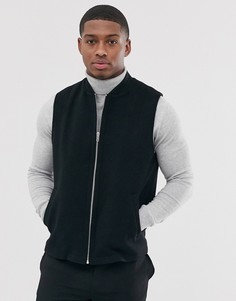 Черный жилет с добавлением шерсти ASOS DESIGN