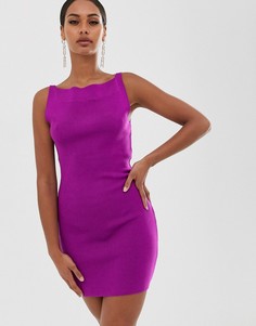 Структурированное платье мини с открытой спиной ASOS DESIGN-Фиолетовый