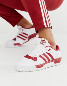 Бело-красные низкие кроссовки adidas Originals rivalry-Красный