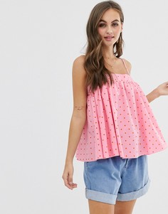 Хлопковый топ на бретельках в горошек ASOS DESIGN-Мульти