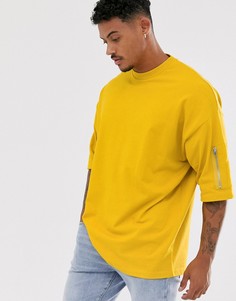 Желтая oversize-футболка удлиненного кроя с карманом MA1 ASOS DESIGN-Желтый