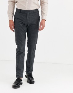 Черные брюки в клеточку Selected Homme-Черный