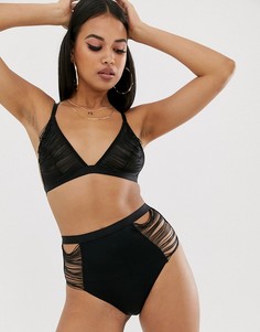 Бюстгальтер с треугольными чашечками и петельками-кисточками ASOS DESIGN Dianne-Черный
