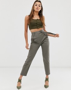 Узкие брюки в стиле милитари ASOS DESIGN-Зеленый