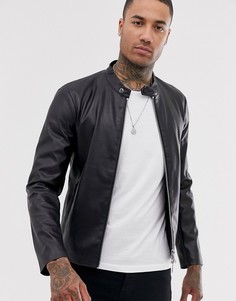 Черная куртка из искусственной кожи Armani Exchange-Черный