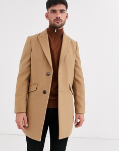 Пальто верблюжьего цвета Burton Menswear-Светло-коричневый