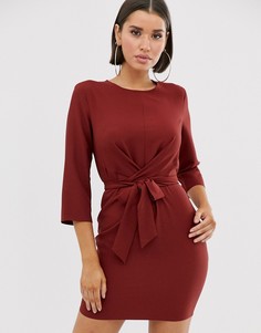 Платье мини с запахом и завязкой ASOS DESIGN-Красный